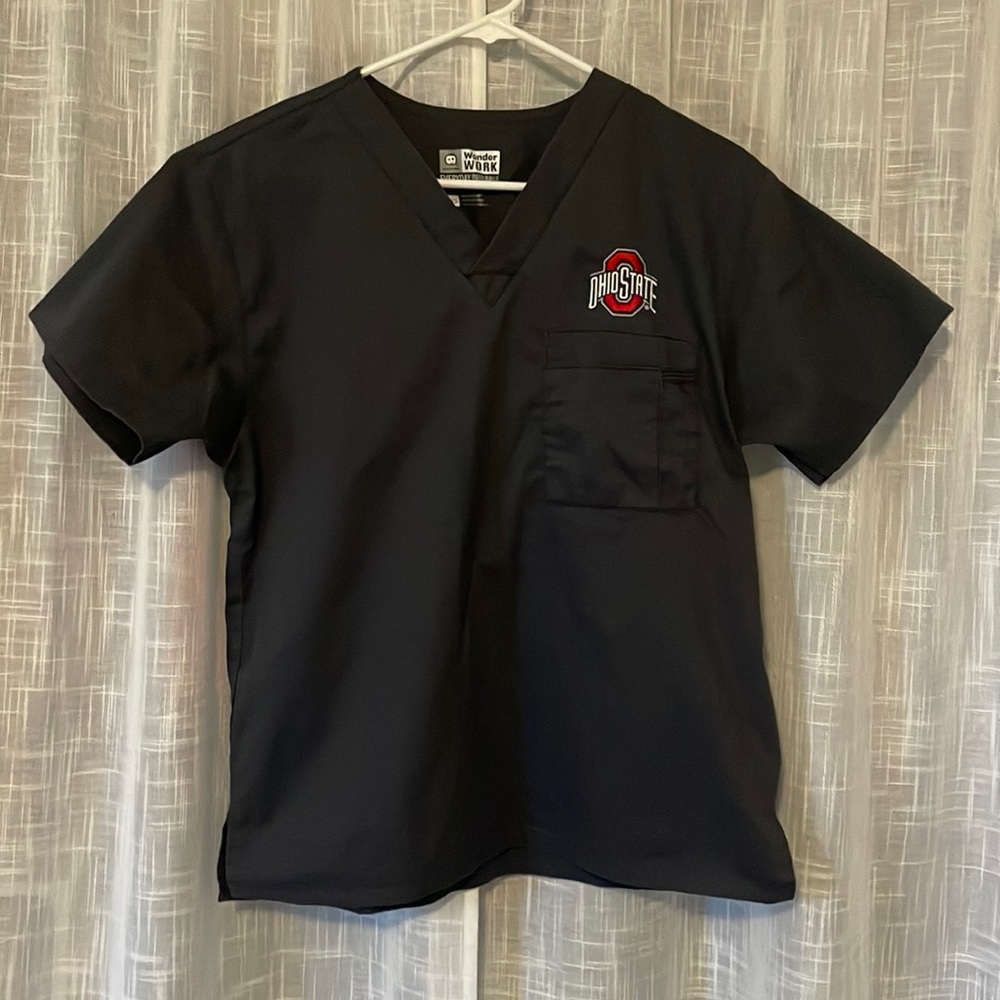Grey Ohio State Scrub Top